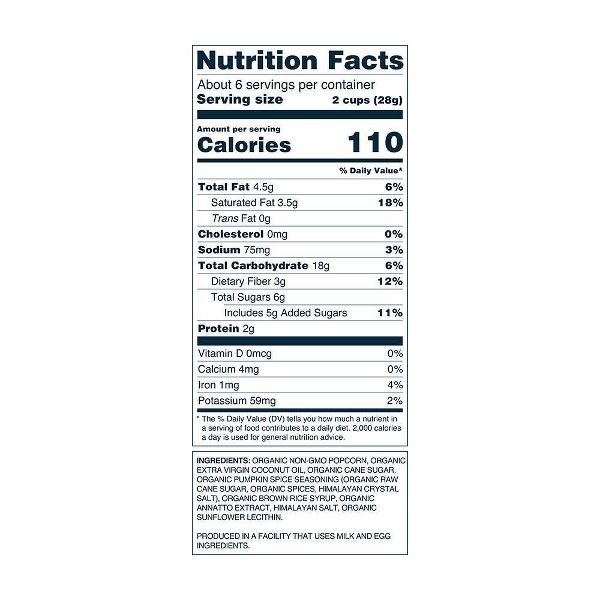 LesserEvil Organic Popcorn Pumpkin Spice