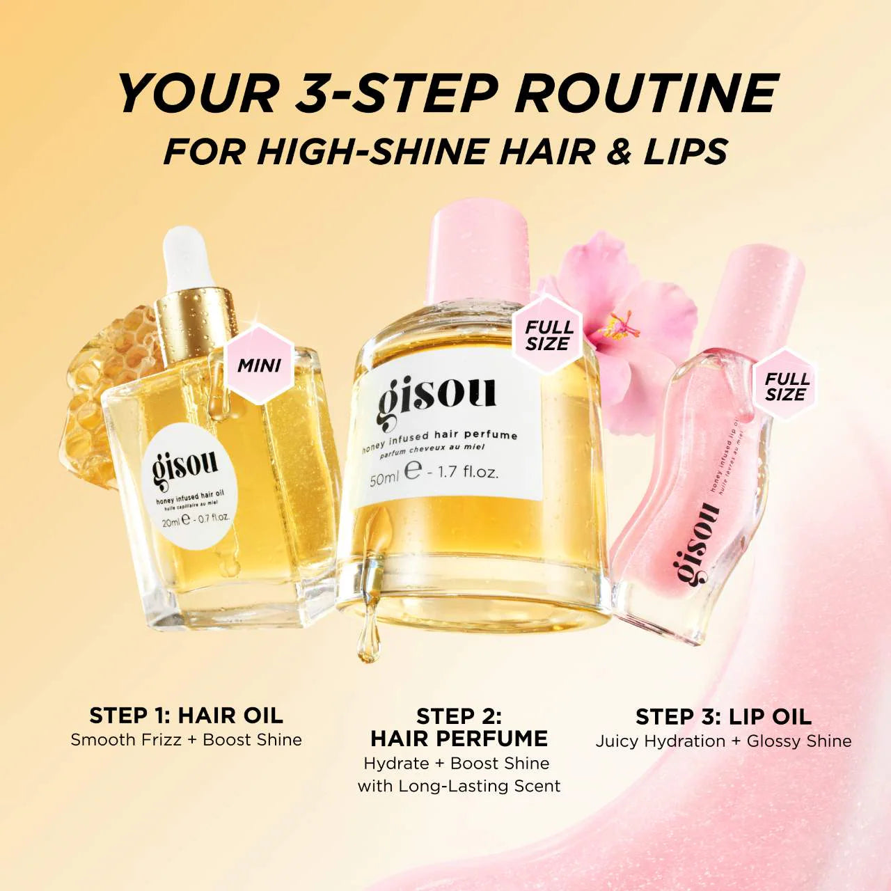 Gisou Set de trío Hidratante Honey Gloss